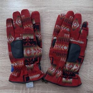 Pendleton XL Red Patterned wool Gloves
